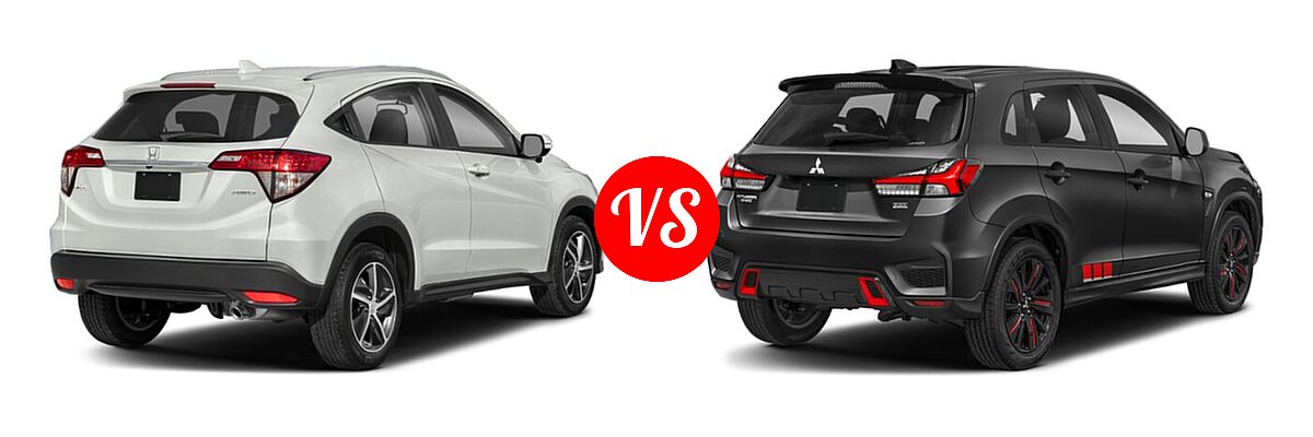 2021 Honda HR-V SUV EX-L vs. 2021 Mitsubishi Outlander Sport SUV BE - Rear Right Comparison