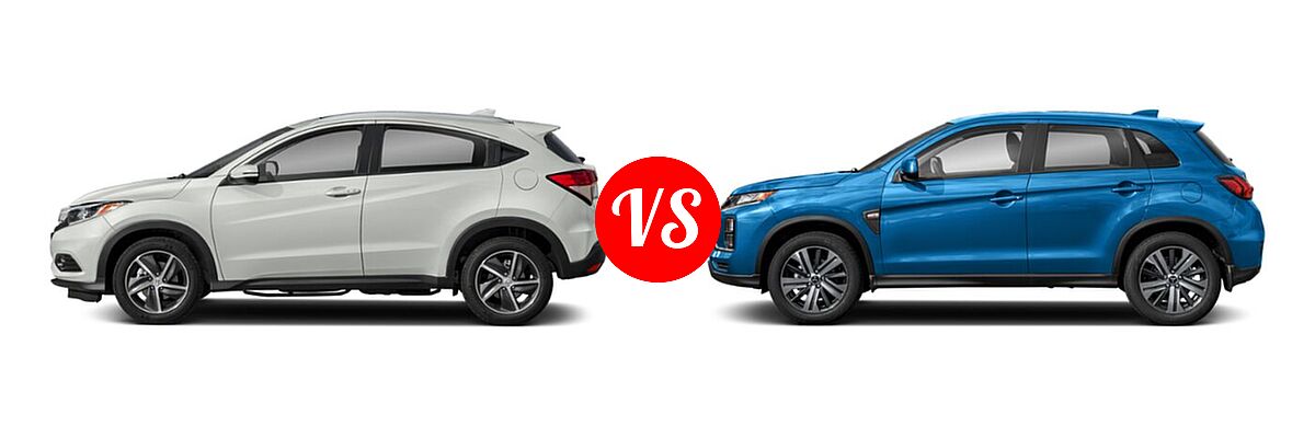 2021 Honda HR-V SUV EX-L vs. 2021 Mitsubishi Outlander Sport SUV ES / LE - Side Comparison