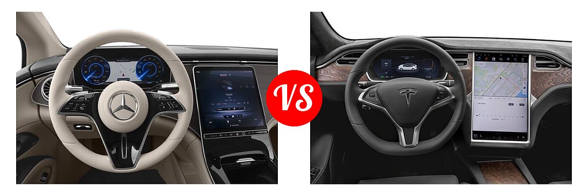 2022 Mercedes-Benz EQS vs. 2018 Tesla Model S - Dashboard Comparison