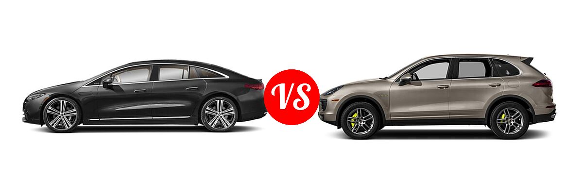 2022 Mercedes-Benz EQS vs. 2018 Porsche Cayenne Hybrid - Side Comparison