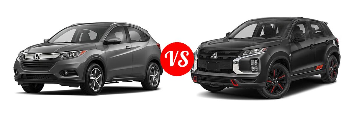 2021 Honda HR-V SUV Touring vs. 2021 Mitsubishi Outlander Sport SUV BE - Front Left Comparison