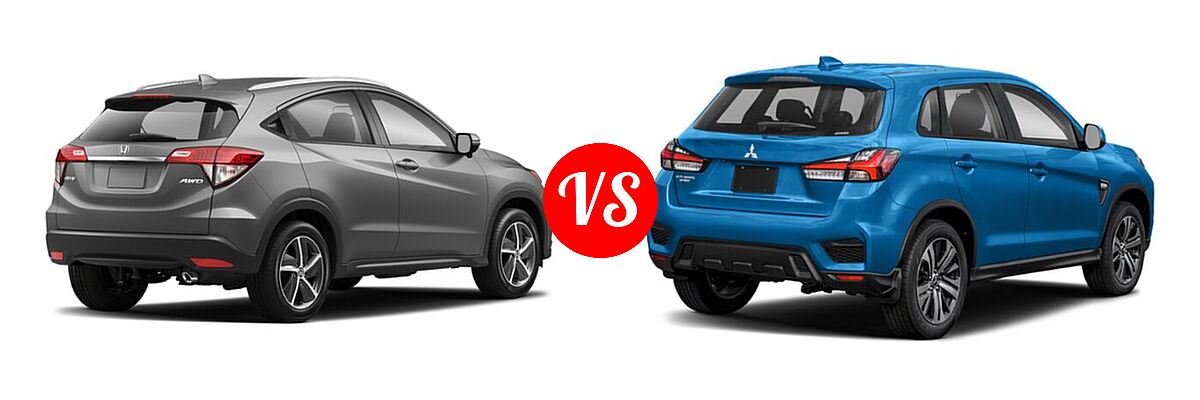 2021 Honda HR-V SUV Touring vs. 2021 Mitsubishi Outlander Sport SUV ES / LE - Rear Right Comparison