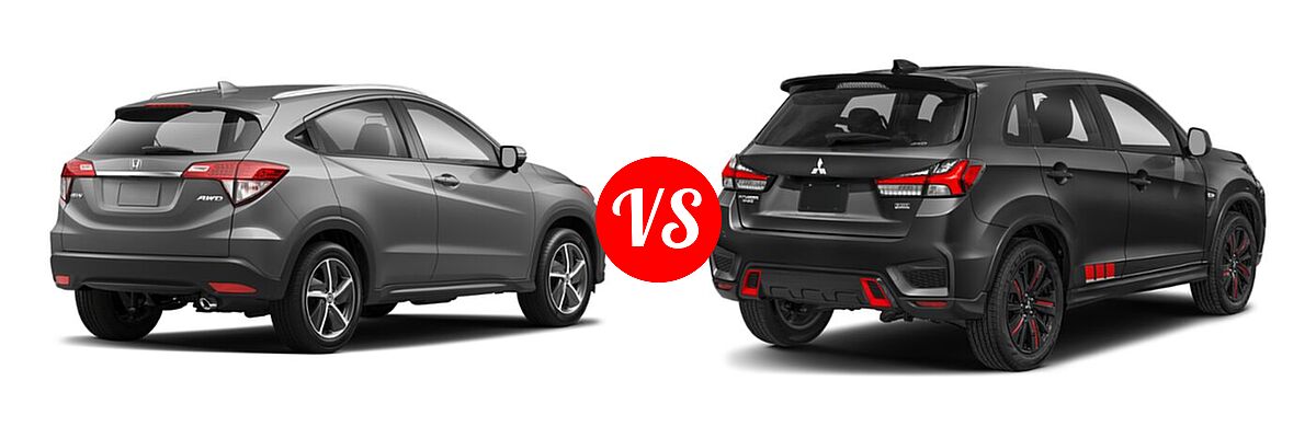 2021 Honda HR-V SUV Touring vs. 2021 Mitsubishi Outlander Sport SUV BE - Rear Right Comparison