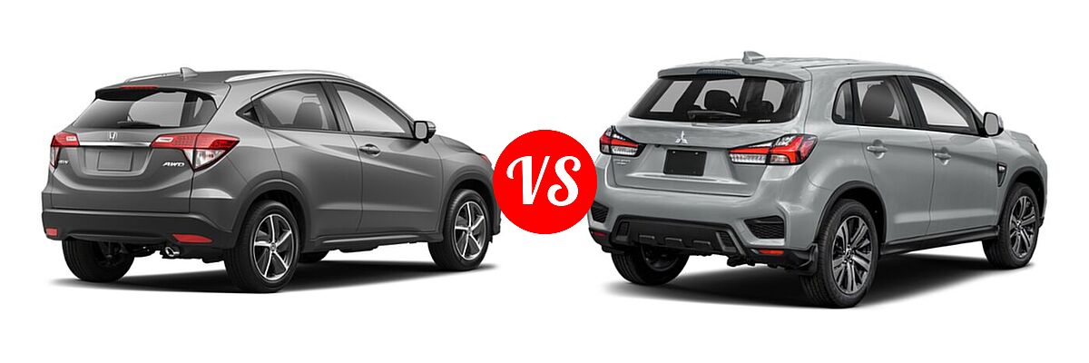 2021 Honda HR-V SUV Touring vs. 2021 Mitsubishi Outlander Sport SUV S - Rear Right Comparison
