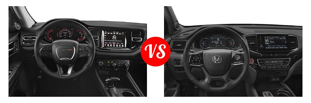 2022 Dodge Durango SUV Citadel / GT / GT Plus / R/T / R/T Plus vs. 2022 Honda Pilot SUV EX-L - Dashboard Comparison