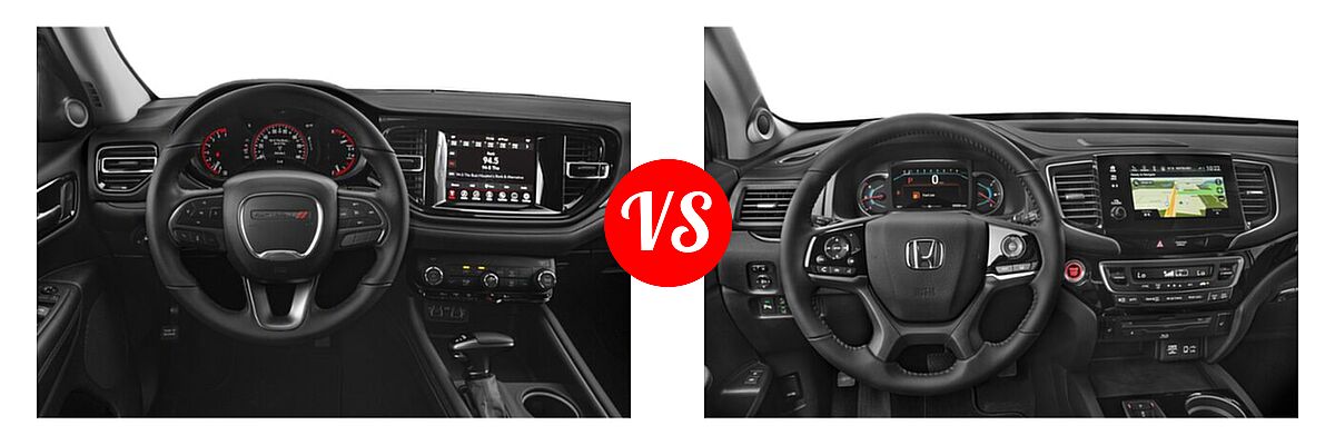 2022 Dodge Durango SUV Citadel / GT / GT Plus / R/T / R/T Plus vs. 2022 Honda Pilot SUV Touring 8-Passenger - Dashboard Comparison