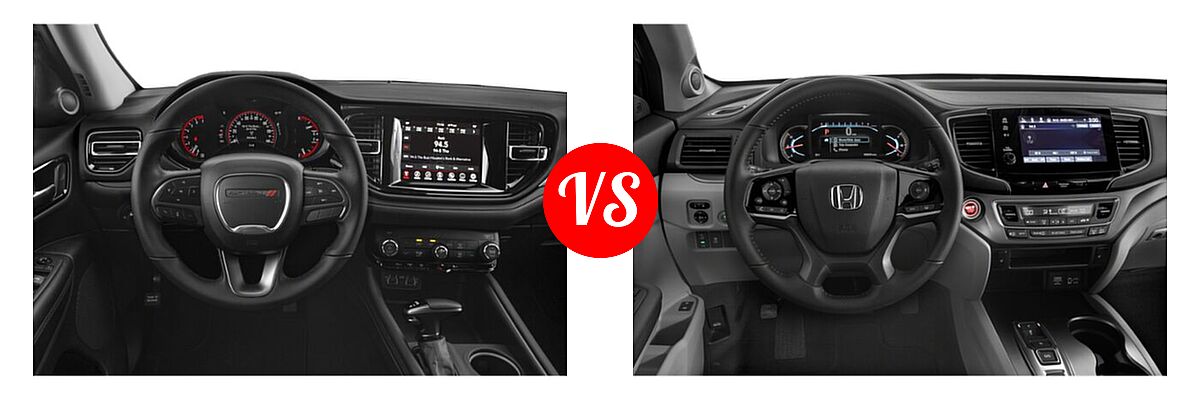 2022 Dodge Durango SUV Citadel / GT / GT Plus / R/T / R/T Plus vs. 2022 Honda Pilot SUV EX-L - Dashboard Comparison