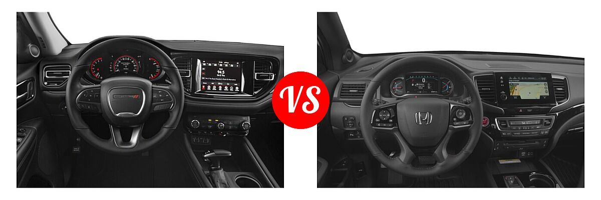 2022 Dodge Durango SUV Citadel / GT / GT Plus / R/T / R/T Plus vs. 2022 Honda Pilot SUV Black Edition - Dashboard Comparison