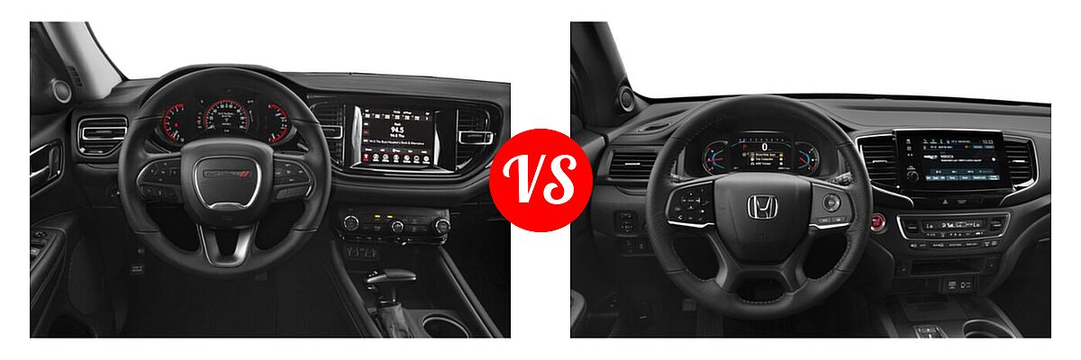 2022 Dodge Durango SUV Citadel / GT / GT Plus / R/T / R/T Plus vs. 2022 Honda Pilot SUV TrailSport - Dashboard Comparison