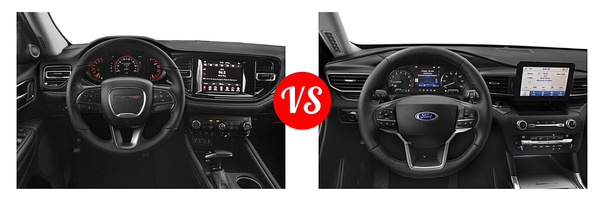 2021 Dodge Durango SUV Citadel / GT / GT Plus / R/T vs. 2021 Ford Explorer SUV Base / Limited / Platinum / XLT - Dashboard Comparison