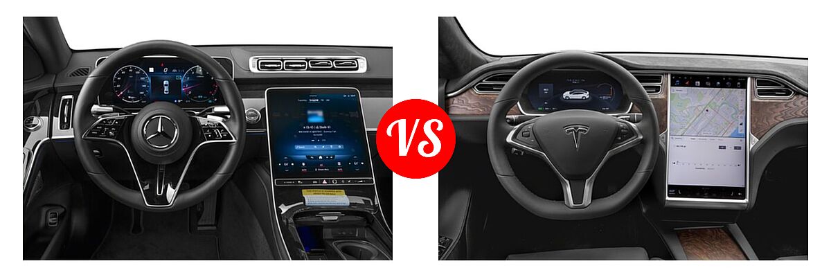 2021 Mercedes-Benz S-Class Sedan S 500 vs. 2018 Tesla Model S Sedan 100D / 75D / P100D - Dashboard Comparison