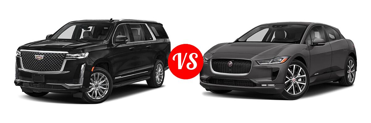 2022 Cadillac Escalade ESV SUV Luxury / Premium Luxury / Premium Luxury Platinum vs. 2019 Jaguar I-PACE SUV Electric First Edition / HSE / S / SE - Front Left Comparison