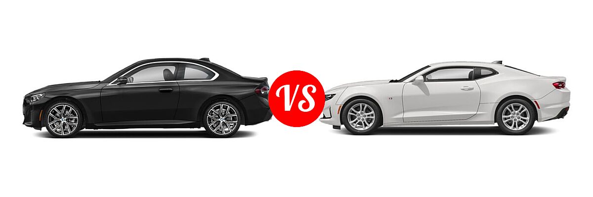 2022 BMW 2 Series Coupe 230i vs. 2022 Chevrolet Camaro Coupe 1LS / 1LT / 2LT / 3LT / LT1 - Side Comparison