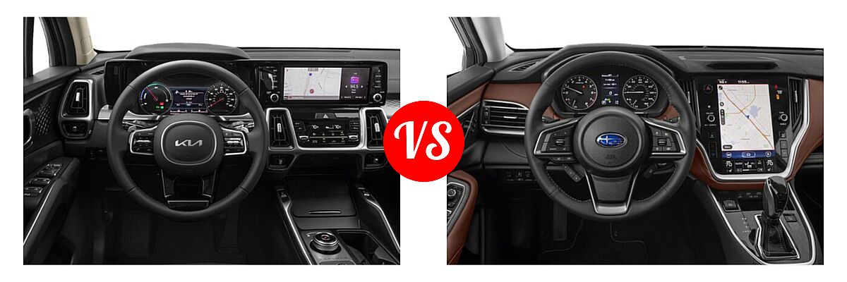 2022 Kia Sorento SUV Hybrid S vs. 2022 Subaru Outback SUV Touring XT - Dashboard Comparison