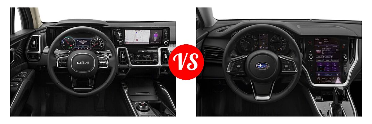 2022 Kia Sorento SUV Hybrid S vs. 2022 Subaru Outback SUV CVT - Dashboard Comparison