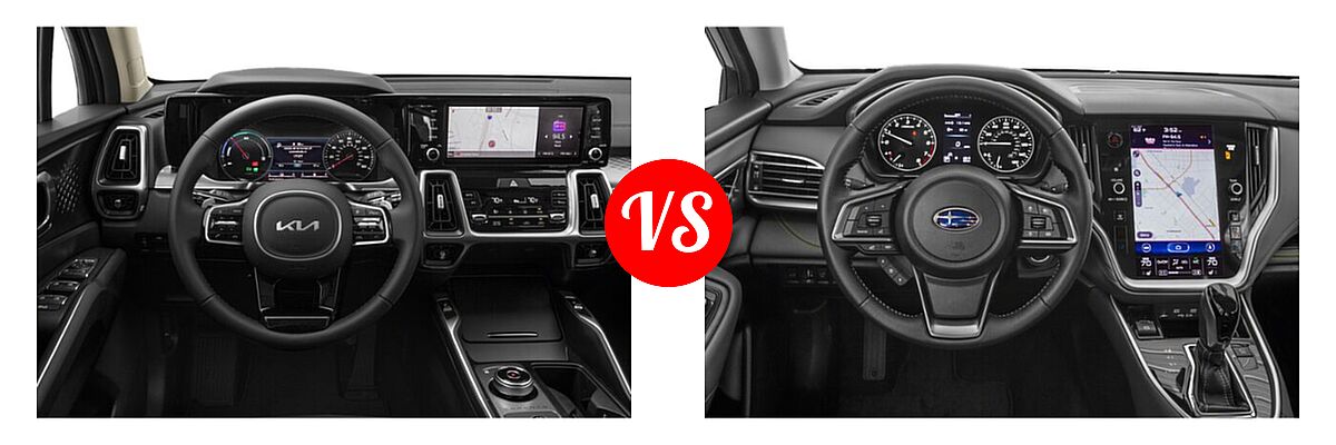 2022 Kia Sorento SUV Hybrid S vs. 2022 Subaru Outback SUV Onyx Edition XT - Dashboard Comparison