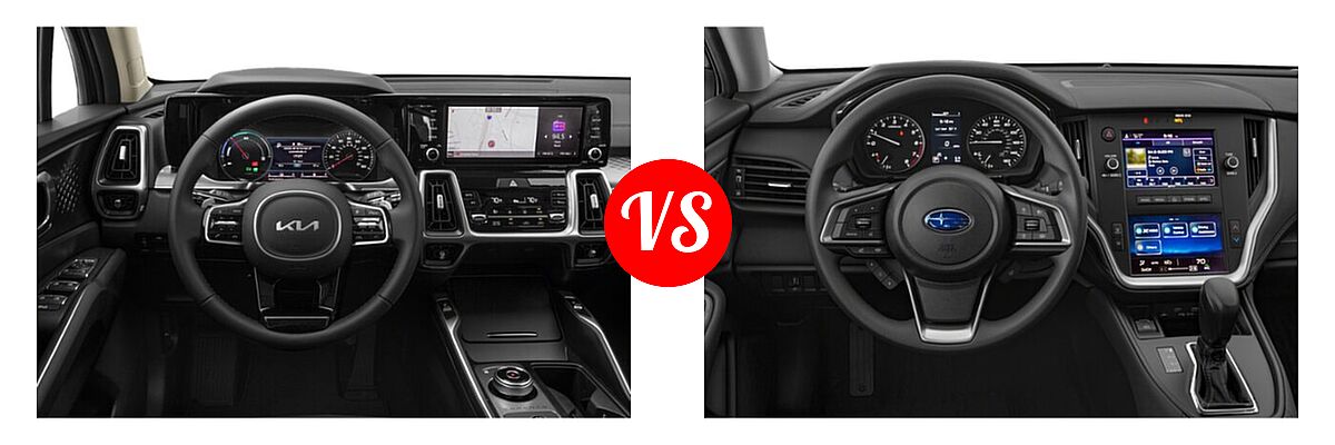 2022 Kia Sorento SUV Hybrid S vs. 2022 Subaru Outback SUV Limited XT - Dashboard Comparison