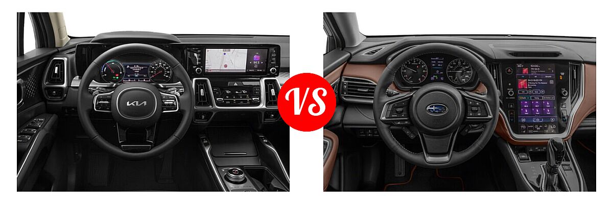 2022 Kia Sorento SUV Hybrid S vs. 2022 Subaru Outback SUV Touring - Dashboard Comparison