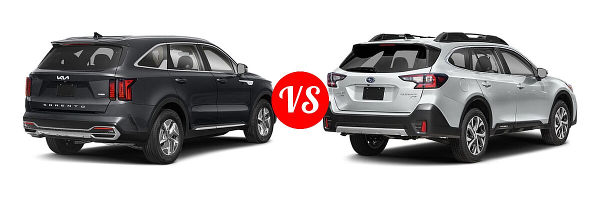 2022 Kia Sorento SUV Hybrid S vs. 2022 Subaru Outback SUV Limited - Rear Right Comparison