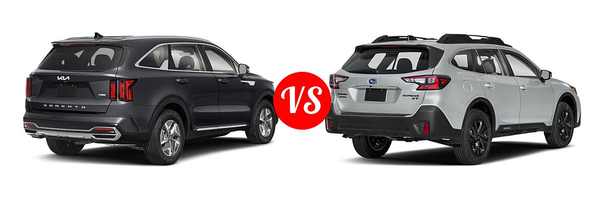 2022 Kia Sorento SUV Hybrid S vs. 2022 Subaru Outback SUV Onyx Edition XT - Rear Right Comparison