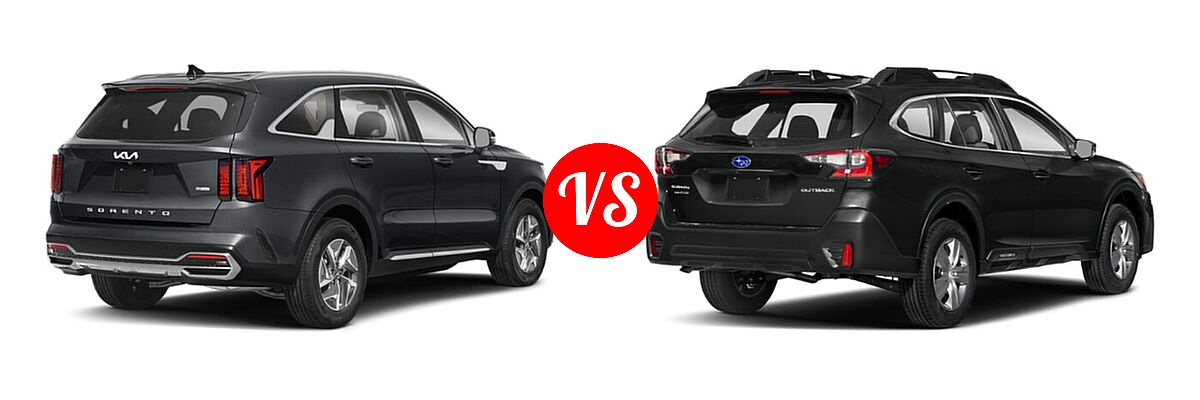 2022 Kia Sorento SUV Hybrid S vs. 2022 Subaru Outback SUV Limited XT - Rear Right Comparison
