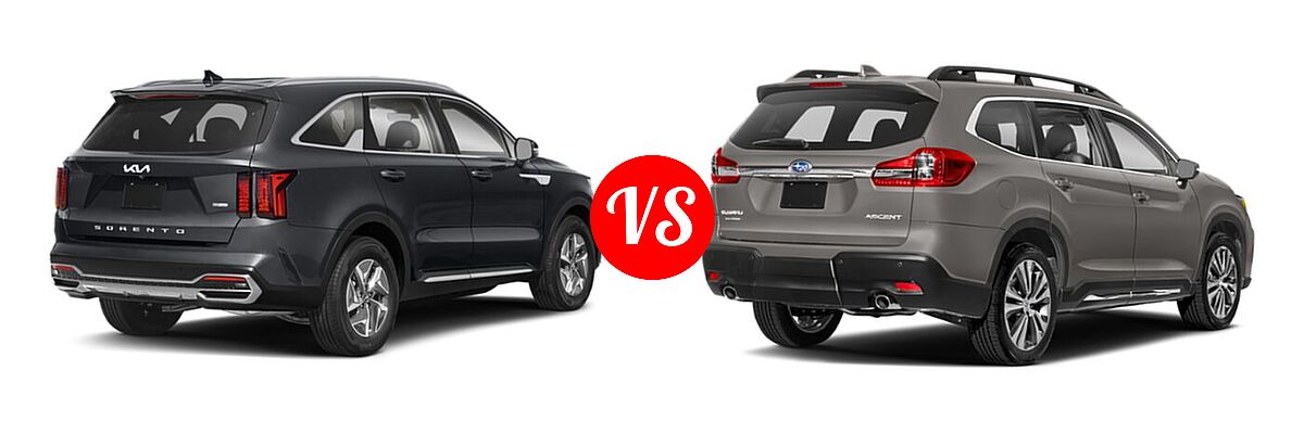 2022 Kia Sorento SUV Hybrid S vs. 2022 Subaru Ascent SUV Premium - Rear Right Comparison