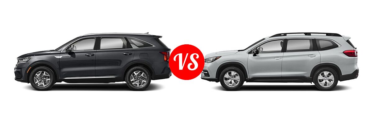 2022 Kia Sorento SUV Hybrid S vs. 2022 Subaru Ascent SUV 8-Passenger - Side Comparison