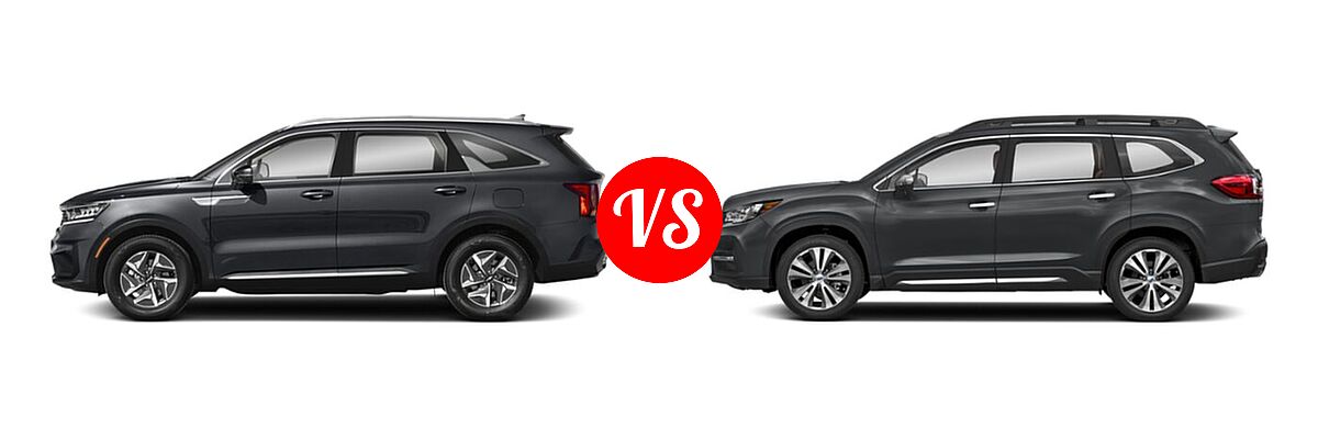 2022 Kia Sorento SUV Hybrid S vs. 2022 Subaru Ascent SUV Touring - Side Comparison