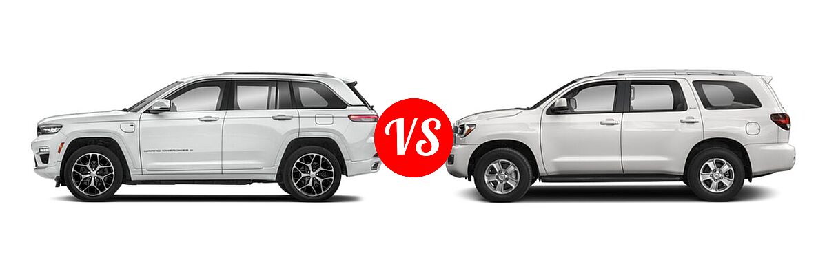 2022 Jeep Grand Cherokee 4xe vs. 2022 Toyota Sequoia - Side Comparison