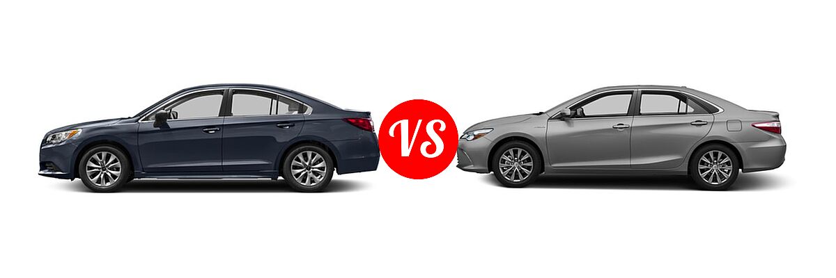 2017 Subaru Legacy Sedan 2.5i vs. 2017 Toyota Camry Hybrid Sedan Hybrid LE / Hybrid SE / Hybrid XLE - Side Comparison