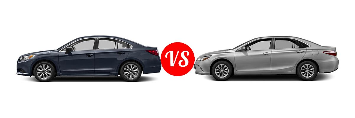 2017 Subaru Legacy Sedan 2.5i vs. 2017 Toyota Camry Sedan LE / XLE - Side Comparison
