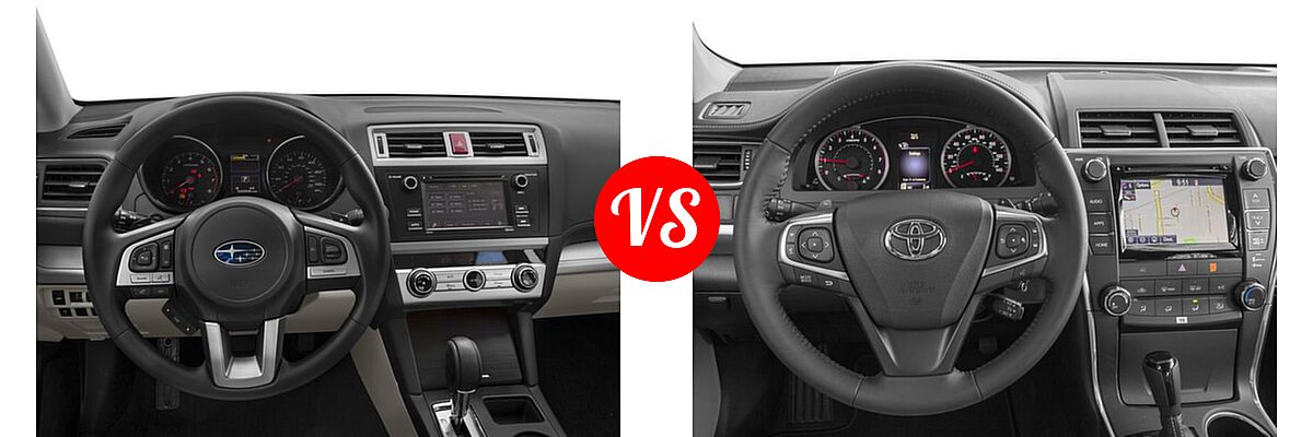 2017 Subaru Legacy Sedan 2.5i vs. 2017 Toyota Camry Sedan SE / XSE - Dashboard Comparison