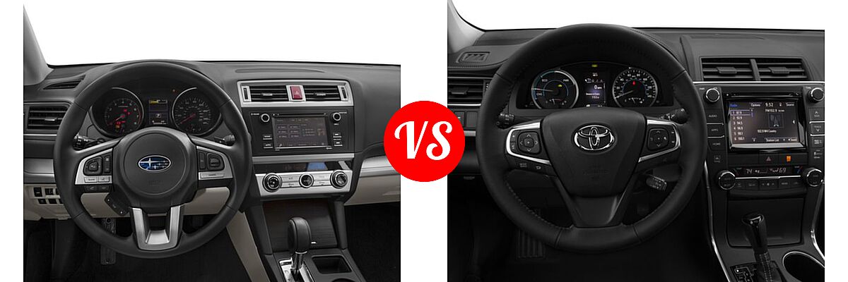 2017 Subaru Legacy Sedan 2.5i vs. 2017 Toyota Camry Hybrid Sedan Hybrid LE / Hybrid SE / Hybrid XLE - Dashboard Comparison
