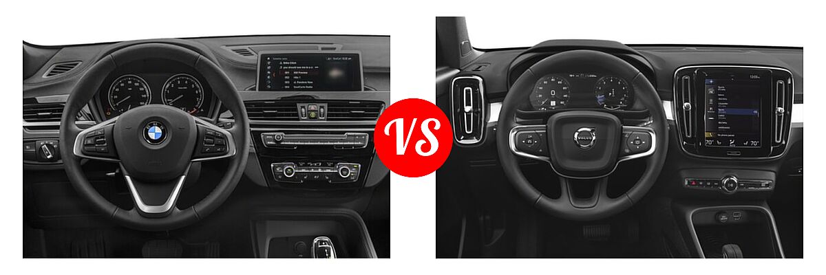2023 BMW X2 SUV sDrive28i / xDrive28i vs. 2019 Volvo XC40 SUV Momentum / R-Design - Dashboard Comparison