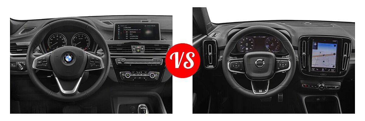 2023 BMW X2 SUV sDrive28i / xDrive28i vs. 2019 Volvo XC40 SUV R-Design - Dashboard Comparison