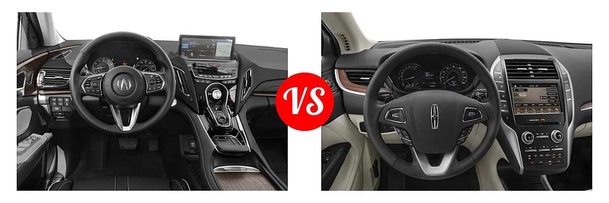 2022 Acura RDX SUV w/Advance Package vs. 2019 Lincoln MKC SUV Black Label / FWD / Reserve / Select / Standard - Dashboard Comparison