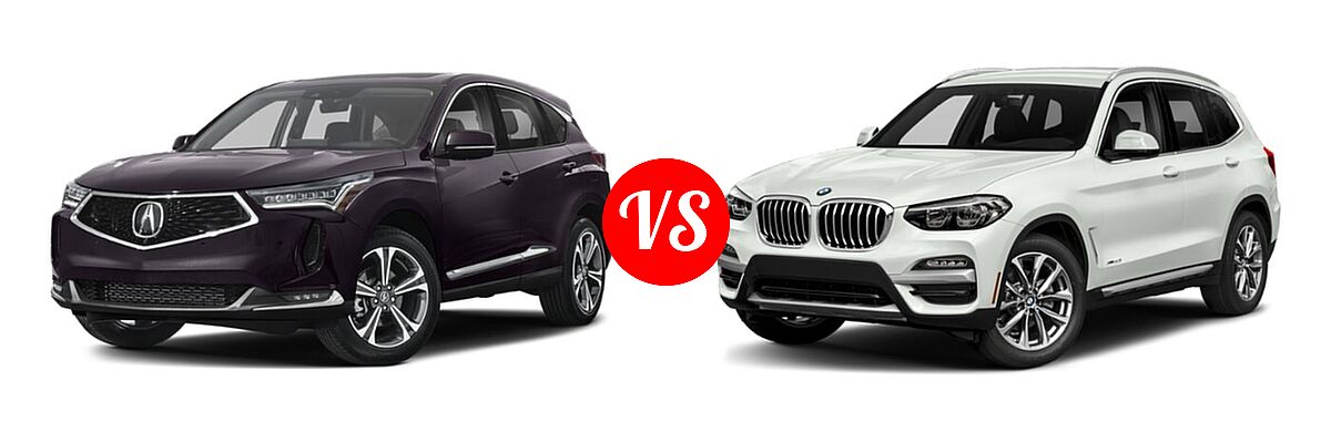 2022 Acura RDX SUV w/Advance Package vs. 2019 BMW X3 SUV sDrive30i / xDrive30i - Front Left Comparison