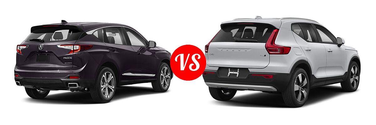 2022 Acura RDX SUV w/Advance Package vs. 2019 Volvo XC40 SUV Momentum / R-Design - Rear Right Comparison