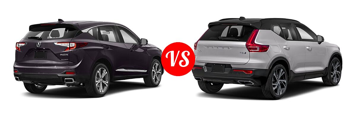 2022 Acura RDX SUV w/Advance Package vs. 2019 Volvo XC40 SUV R-Design - Rear Right Comparison