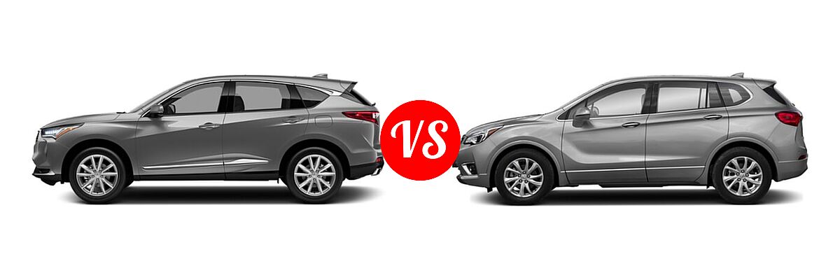 2022 Acura RDX SUV FWD / SH-AWD vs. 2019 Buick Envision SUV Essence / FWD 4dr / Preferred / Premium / Premium II - Side Comparison