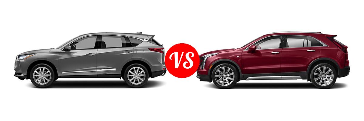 2022 Acura RDX SUV FWD / SH-AWD vs. 2019 Cadillac XT4 SUV AWD Luxury / AWD Premium Luxury / AWD Sport / FWD Luxury / FWD Premium Luxury / FWD Sport - Side Comparison