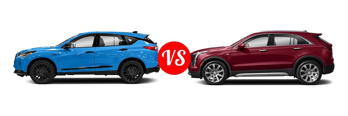 2022 Acura RDX SUV PMC Edition vs. 2019 Cadillac XT4 SUV AWD Luxury / AWD Premium Luxury / AWD Sport / FWD Luxury / FWD Premium Luxury / FWD Sport - Side Comparison