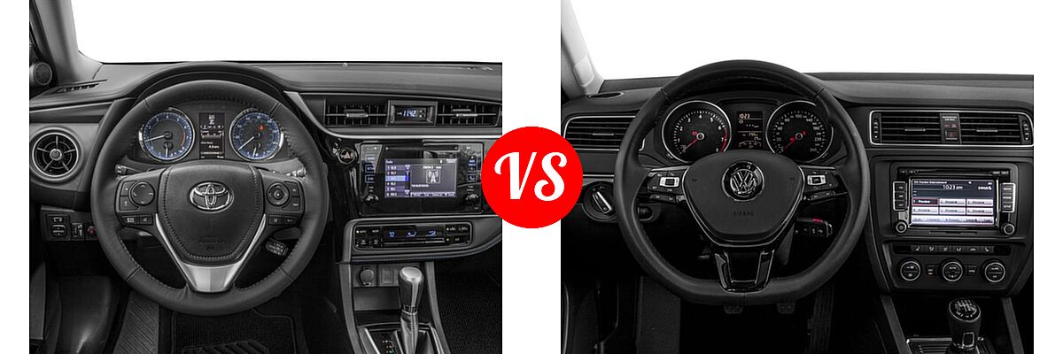 2017 Toyota Corolla Sedan 50th Anniversary Special Edition / SE / XSE vs. 2017 Volkswagen Jetta Sedan 1.4T S / 1.4T SE / 1.8T SEL / 1.8T SEL Premium / 1.8T Sport - Dashboard Comparison