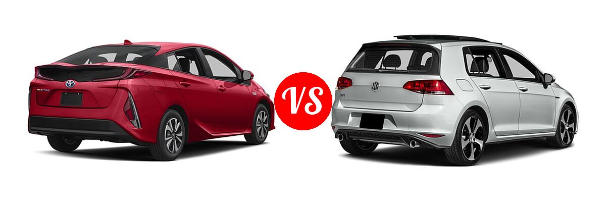 2017 Toyota Prius Prime Hatchback Advanced / Plus / Premium vs. 2017 Volkswagen Golf GTI Hatchback Autobahn / S / SE / Sport - Rear Right Comparison