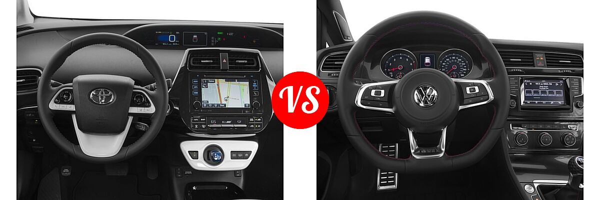 2017 Toyota Prius Prime Hatchback Advanced / Plus / Premium vs. 2017 Volkswagen Golf GTI Hatchback Autobahn / S / SE / Sport - Dashboard Comparison