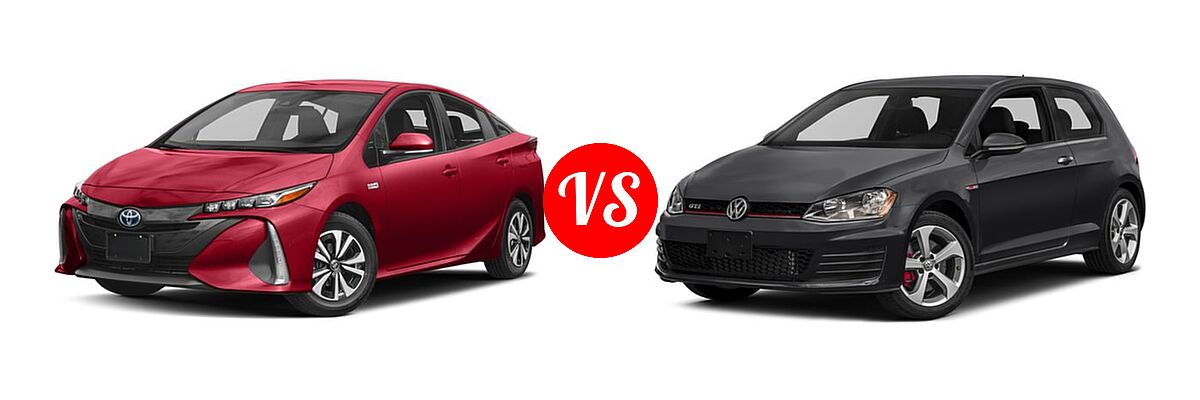 2017 Toyota Prius Prime Hatchback Advanced / Plus / Premium vs. 2017 Volkswagen Golf GTI Hatchback S - Front Left Comparison