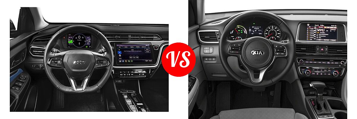 2022 Chevrolet Bolt EUV SUV Electric LT vs. 2018 Kia Optima Plug-In Hybrid Sedan EX - Dashboard Comparison