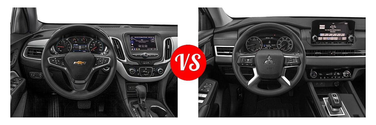 2022 Chevrolet Equinox SUV LS / LT / Premier / RS vs. 2022 Mitsubishi Outlander SUV ES / SE / SE Launch Edition - Dashboard Comparison