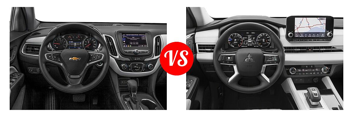 2022 Chevrolet Equinox SUV LS / LT / Premier / RS vs. 2022 Mitsubishi Outlander SUV SEL / SEL Launch Edition - Dashboard Comparison