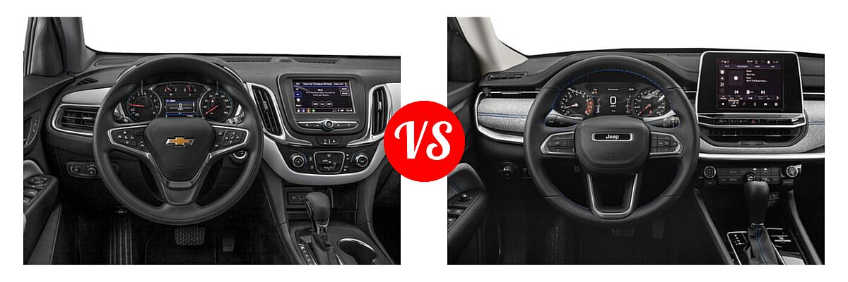 2022 Chevrolet Equinox SUV LS / LT / Premier / RS vs. 2022 Jeep Compass SUV (RED) Edition / High Altitude / Latitude / Latitude Lux / Limited / Sport / Trailhawk - Dashboard Comparison